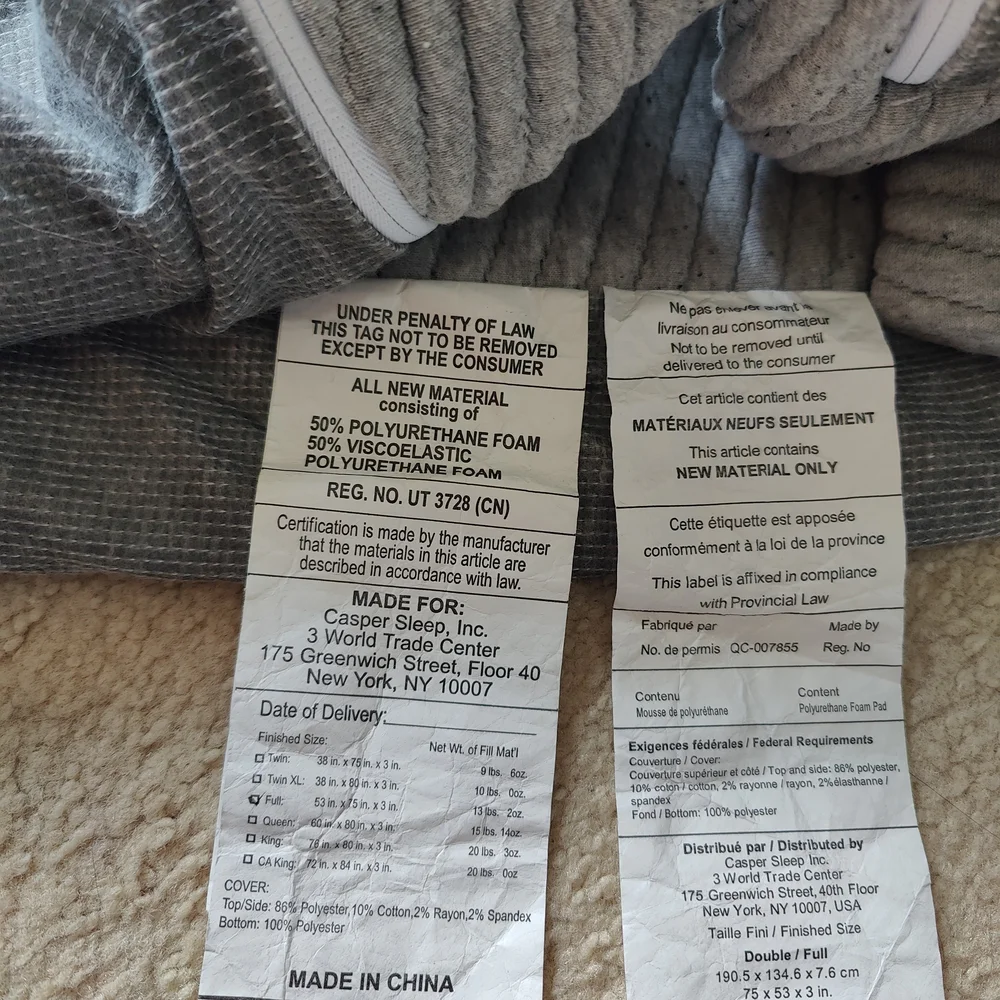 Premium Gray Ribbed Mattress Cover